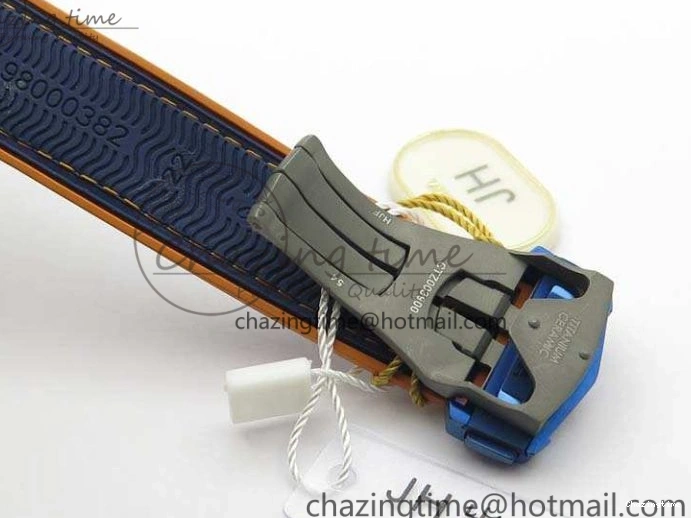 0818 FreshLook Planet Ocean 45mm GMT Blue DLC Black OMF Best Edition Blue Dial On Blue Gummy Strap A 8123